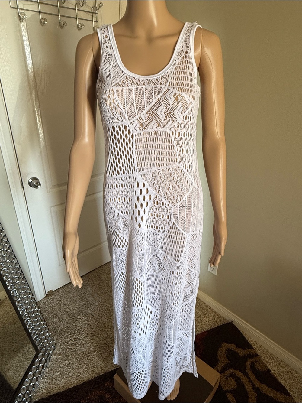 VENUS White Crochet Patchwork Top